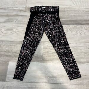 Nils size XS fleece line print leggings  black,grey,pink